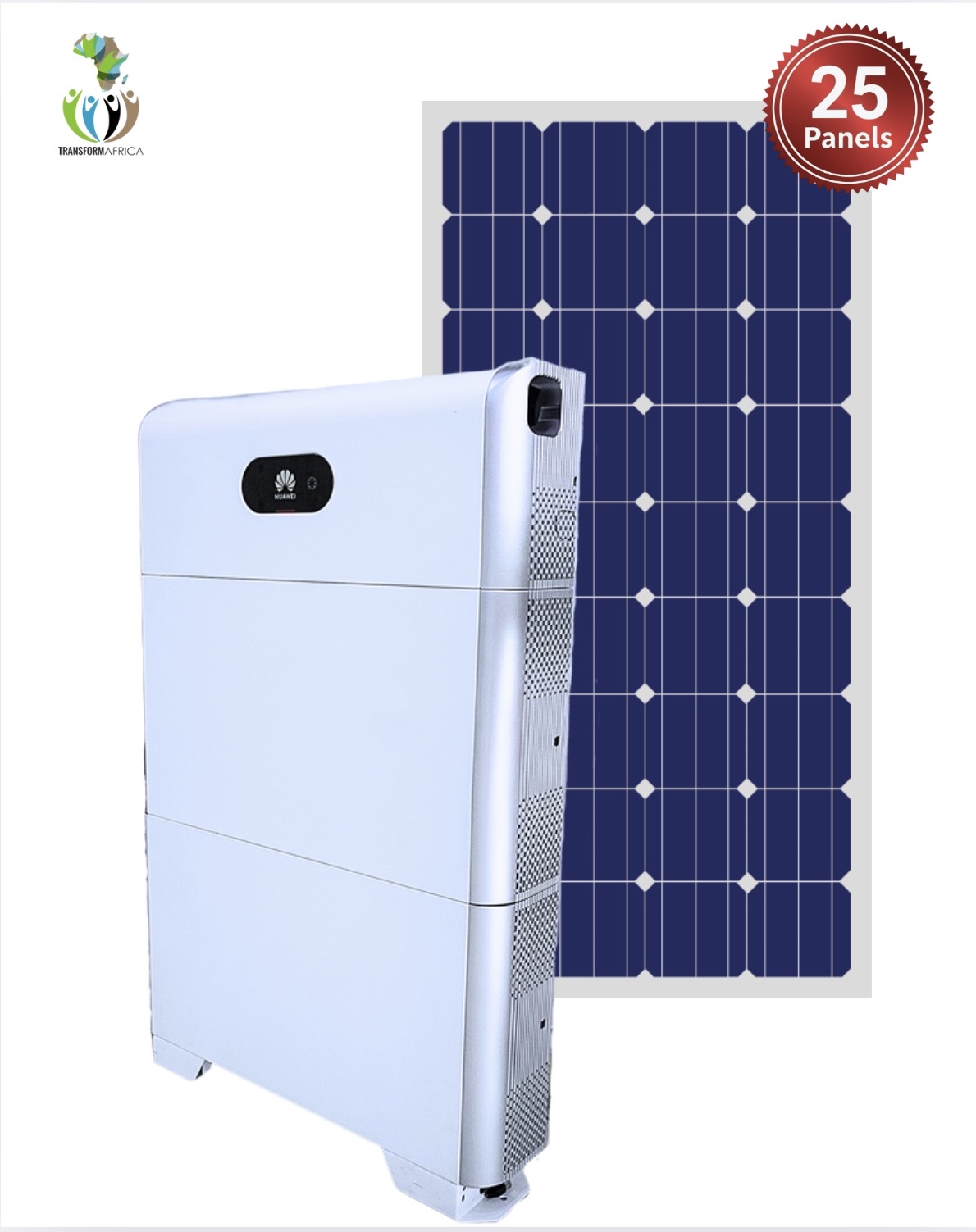 Huawei Luna 2.0 Solar Power 15kVA/12kW Inverter + 10kWh Lithium-ion Battery + 25x650W Solar PV Panels